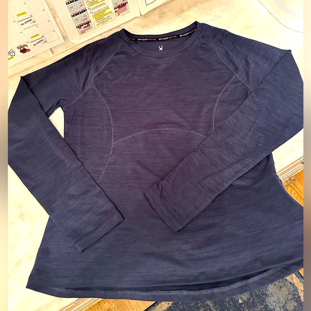 Women’s size large Spyder Active shirt, navy blue